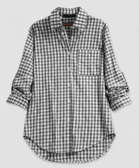 Mariana Shirt with Checked and Oversized in Grey