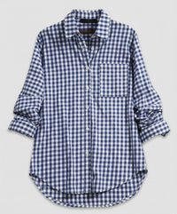 Mariana Shirt with Checked and Oversized in Light Blue