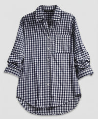 Mariana Shirt with Checked and Oversized in Navy
