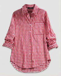 Mariana Shirt with Checked and Oversized in Red