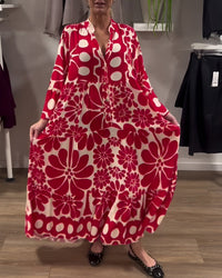 Marielle™ Elegant Printed Maxi Dress in Red