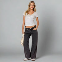Marina Wide Leg Jeans - Black
