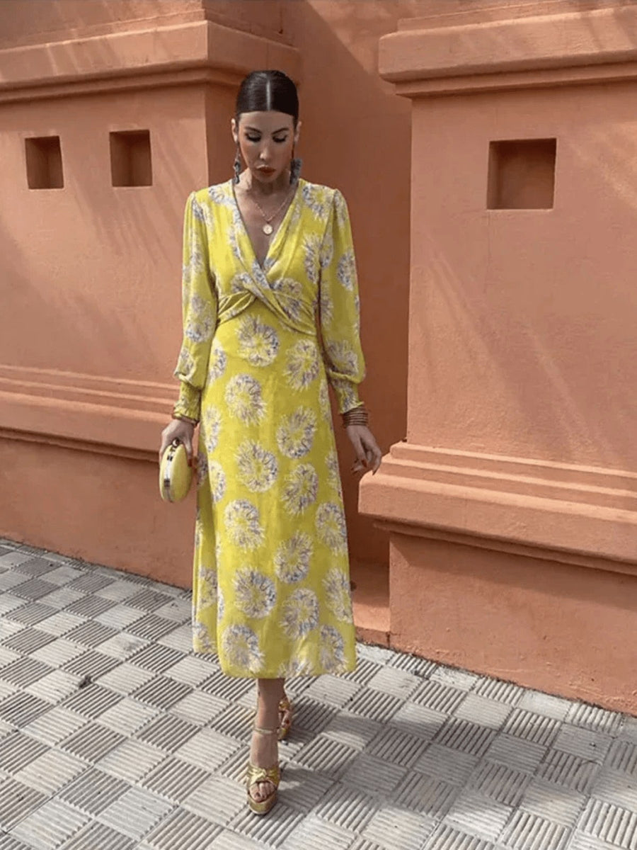 Marisella™ Summer Floral Dress in Yellow