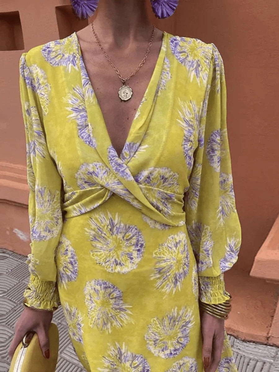 Marisella™ Summer Floral Dress in Yellow