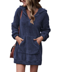 Marisol Dress with Zip Front and Pockets in Navy