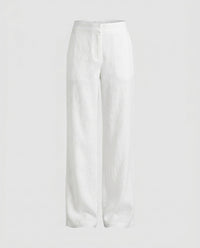 Marisol Elegant Linen Trousers with Pockets in White