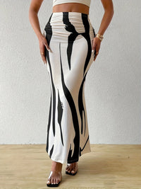 Marisol Elegant Skirt with Elastic Waist in Zebra Print