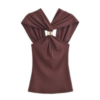 Marisol Elegant Top in Brown