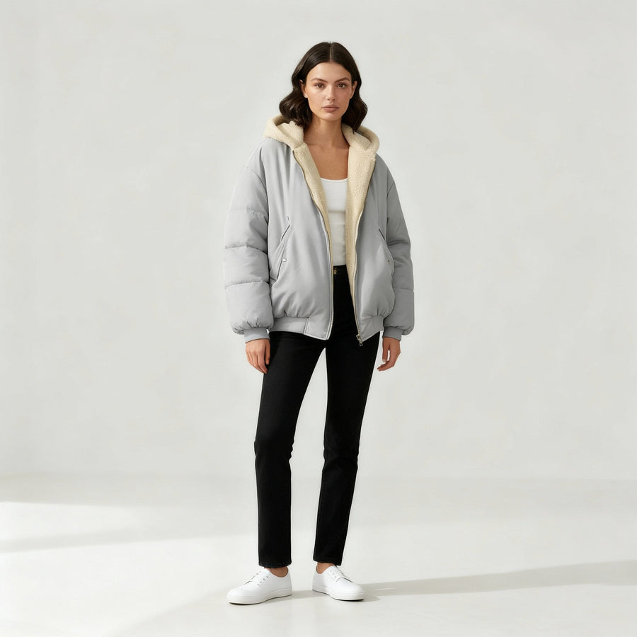 Marisol Jacket with Oversized in Grey