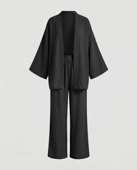 Marisol Linen Cardigan in Black