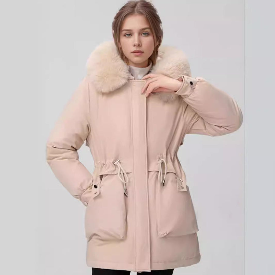Marisol Parka with Hood in Beige