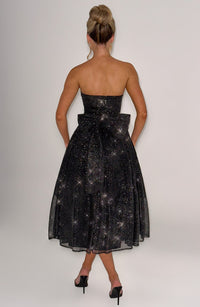 Franca Midi Dress - Black Sparkle