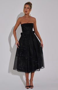 Franca Midi Dress - Black Sparkle