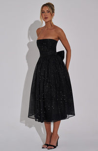 Franca Midi Dress - Black Sparkle
