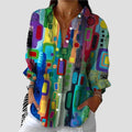 Marjorie™ Elegant Blouse with Geometric Pattern
