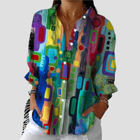 Marjorie™ Elegant Blouse with Geometric Pattern