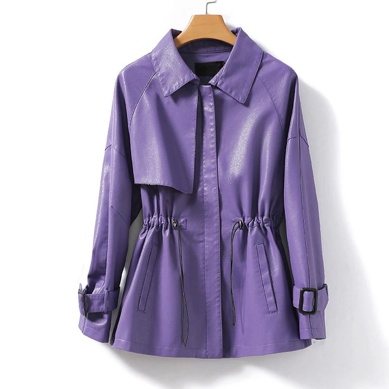 Marlo Sheepskin Leather Jacket in Lavender