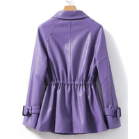 Marlo Sheepskin Leather Jacket in Lavender