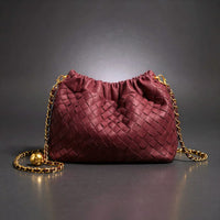 Marlo Woven Mini Shoulder Bag in Cabernet