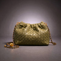 Marlo Woven Mini Shoulder Bag in Olive