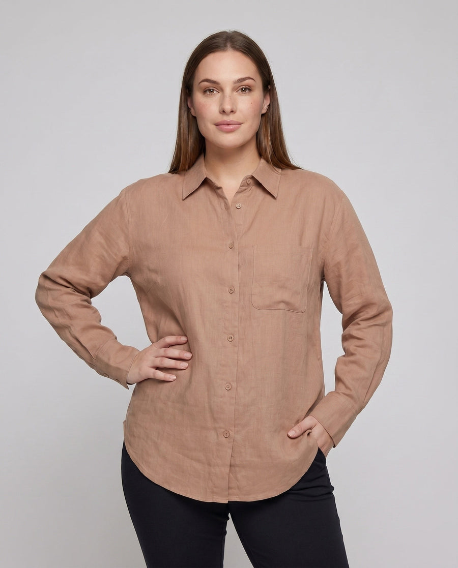 Marlowe Casual Linen Blouse with Oversized