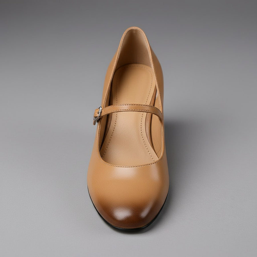 Marlowe Mary Jane Pump in Apricot