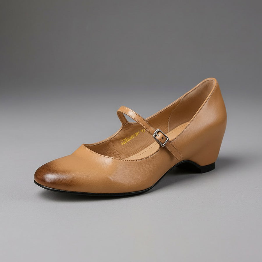 Marlowe Mary Jane Pump in Apricot
