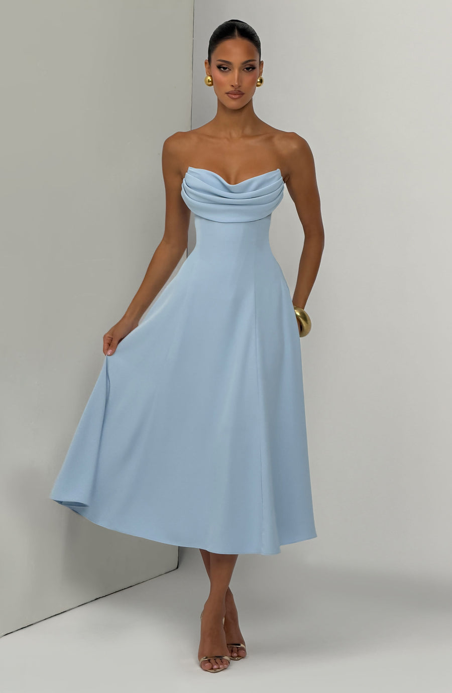 Isla Midi Dress – Glacier Blue
