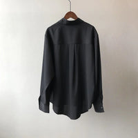 Marlowe Women's Long Sleeve Button-Up Blouse in Black
