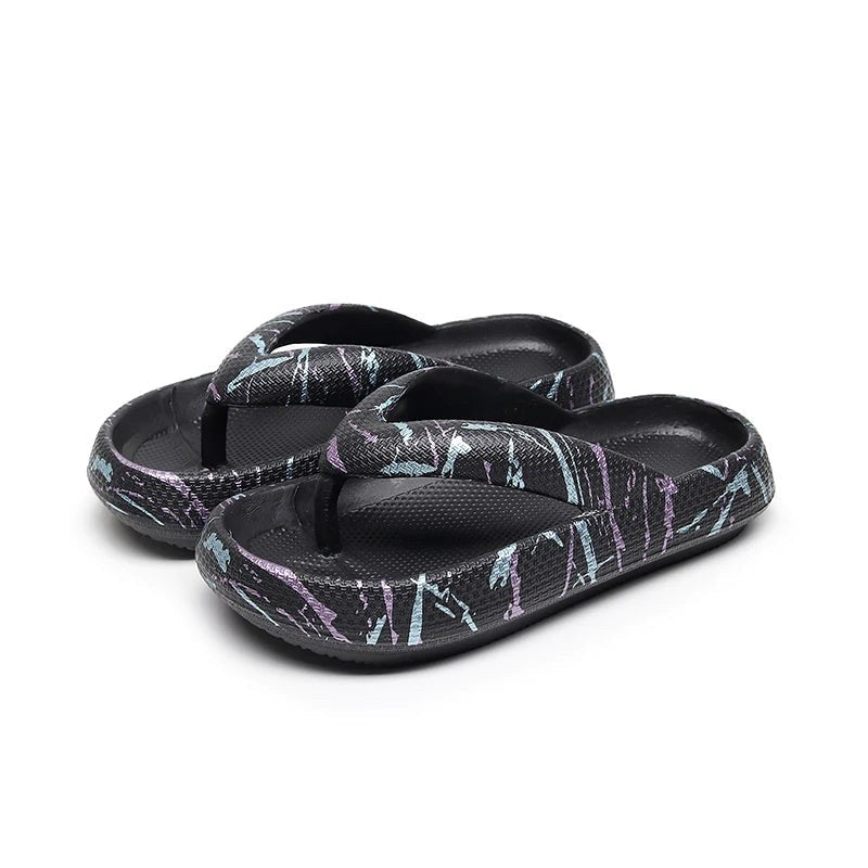 Marsa Cloud Foam Sandals in Black Abstract