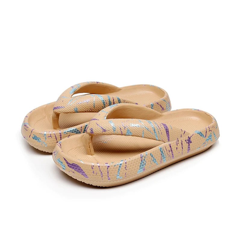 Marsa Cloud Foam Sandals in Khaki Abstract