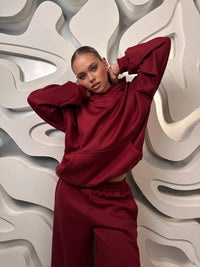 Marta Casual Set with Hood in Red