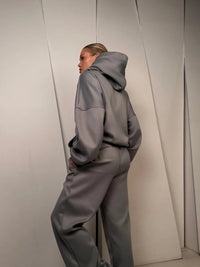 Marta Casual Set with Hood in Silbergrau
