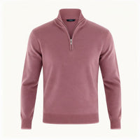 Marta Elegant Knit Sweater with Zip Front in Pink