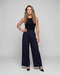 Marta Elegant Linen Trousers with Pleated