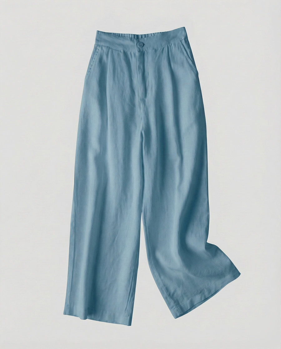 Marta Linen Trousers in Blue
