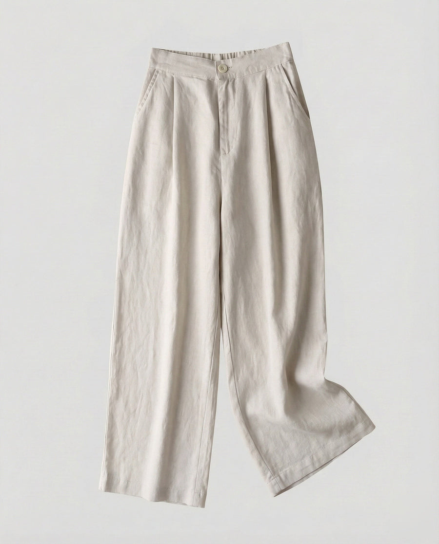 Marta Linen Trousers in Khaki