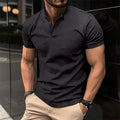 Martin | Short Sleeve Mandarin Collar Henley Shirt