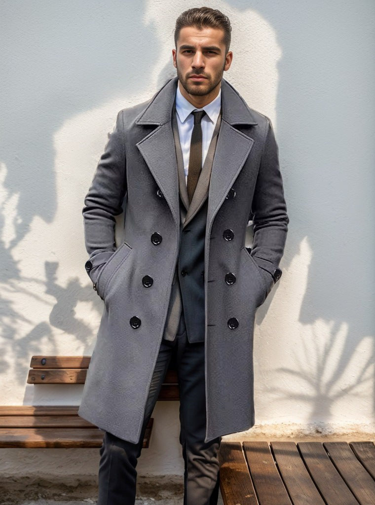 Mathis Elegant Trench Coat in Dark Grey