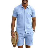 Mathis Linen Blend Shirt with Short Sleeve