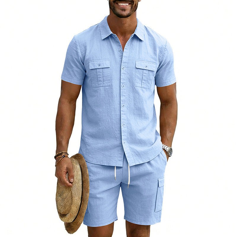 Mathis Linen Blend Shirt with Short Sleeve