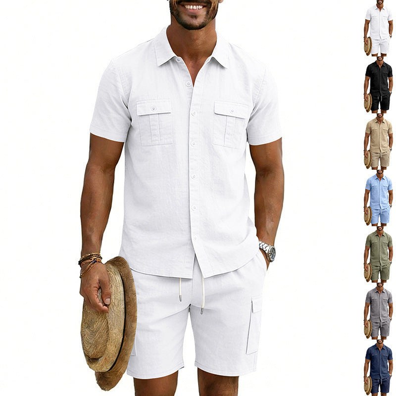 Mathis Linen Blend Shirt with Short Sleeve