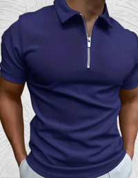 Mathis Shirt with Zip Front in Blue