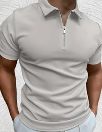 Mathis Shirt with Zip Front in Grey