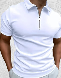 Mathis Shirt with Zip Front in White