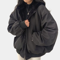 Matilda Comfortable Jacket with Oversized in Black