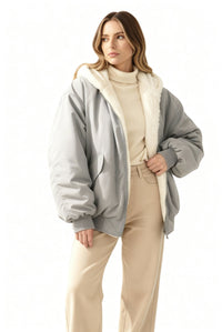 Matilda Comfortable Jacket with Oversized in Grey