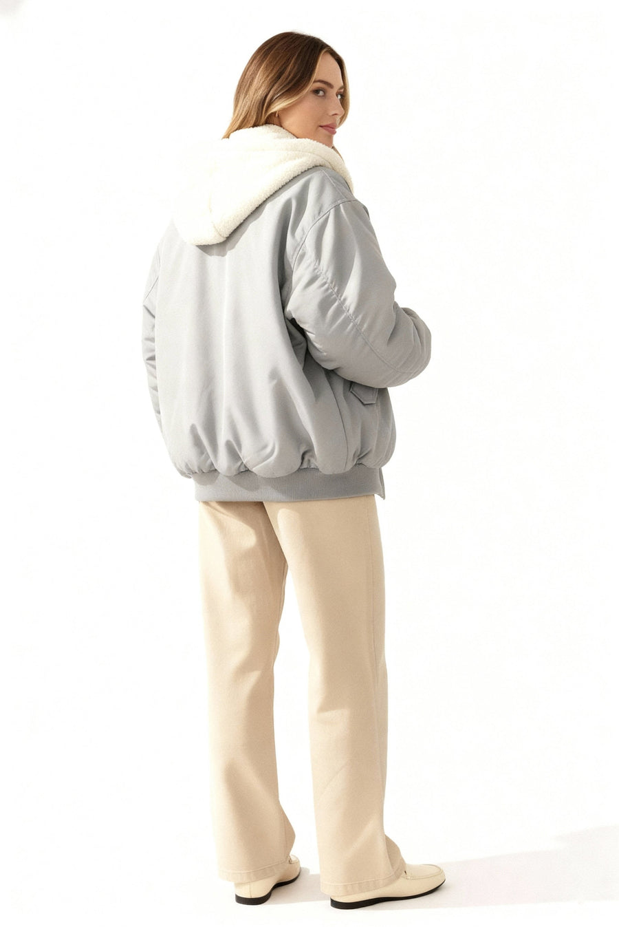 Matilda Comfortable Jacket with Oversized in Grey