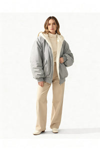 Matilda Comfortable Jacket with Oversized in Grey