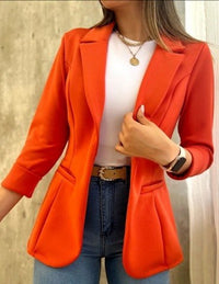 Matilda Elegant Blazer with Pockets and Fitted in Red